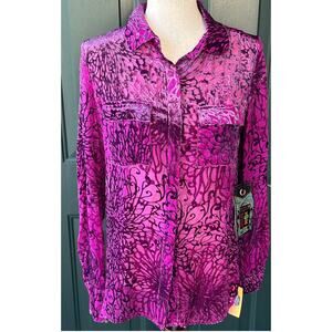 NWT 2OH Two Old Hippies Velvet Burnout Blouse S Boho Whimsigoth Fall Layering